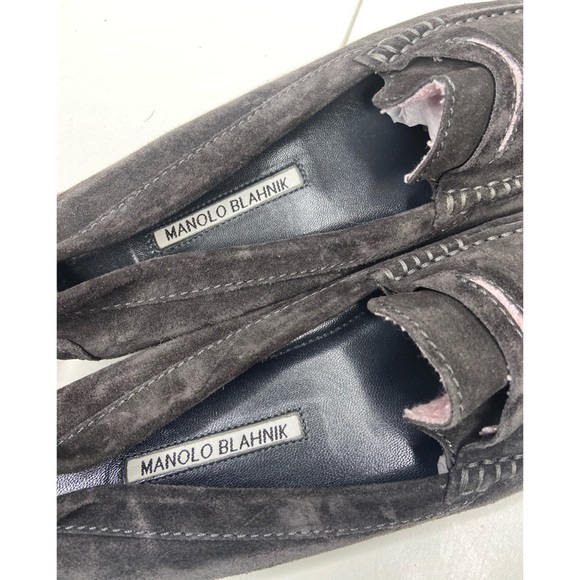 Manolo Blahnik Roadster Suede loafers Size 37 1/2 - Picture 4 of 9